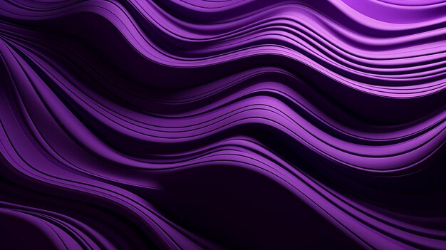 Photo smooth waves on dark background futuristic technology design backdrop with purple and blue gradient transition