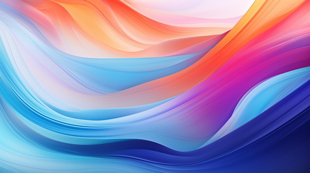 Smooth waves of vibrant colors flow abstract background generative ai