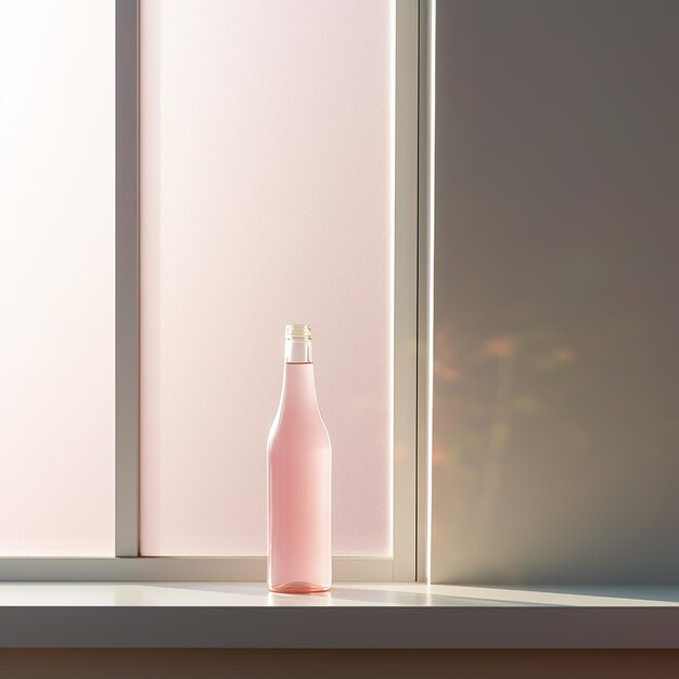Photo a smooth white bottle lying on the windowsill