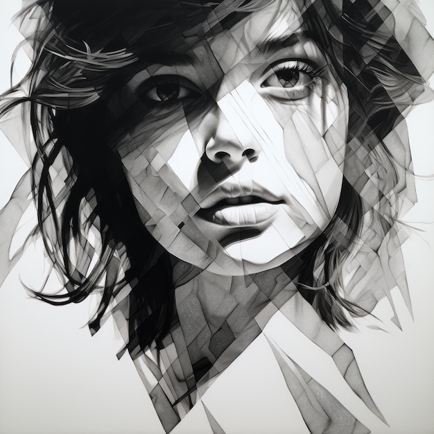 Photo smooth with bad photocopy lines a digital art portrait by joni yates