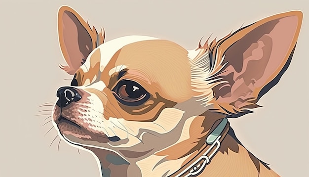 Foto cane chihuahua dai capelli lisci illustrazione creativa ai genera