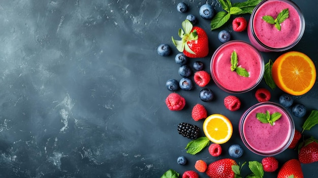 Smoothie advertisment background with copy space