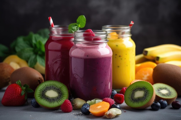 A smoothie made with fresh and nutritious ingredients created with generative ai