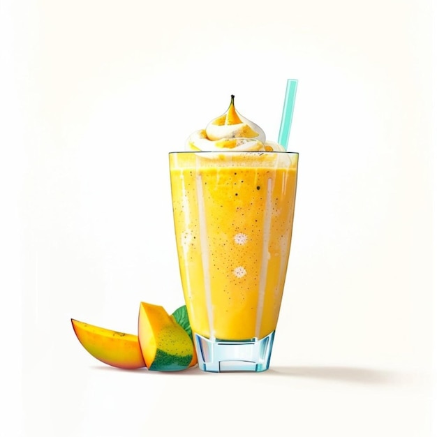 Smoothie mangodrank geïsoleerd op wit