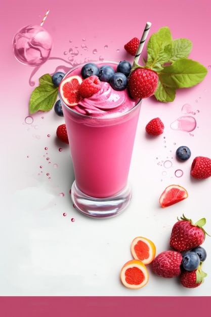 Smoothie menu sjabloon Illustratie AI GenerativexA