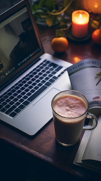 Smoothie met laptop op tafel Generatieve AI