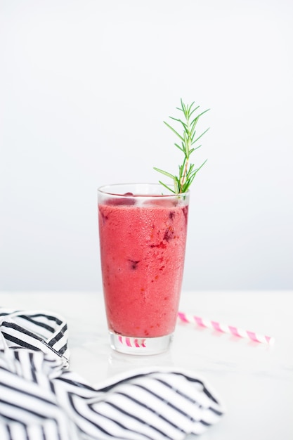Smoothie with Berry, black currant and red currant in the glass