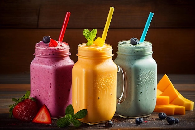 Smoothies fresh juices AI Generated