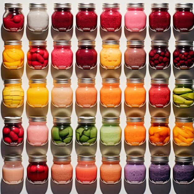 Smoothies in jars