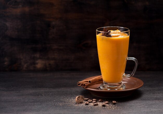 Smoothies pumpkin with spices