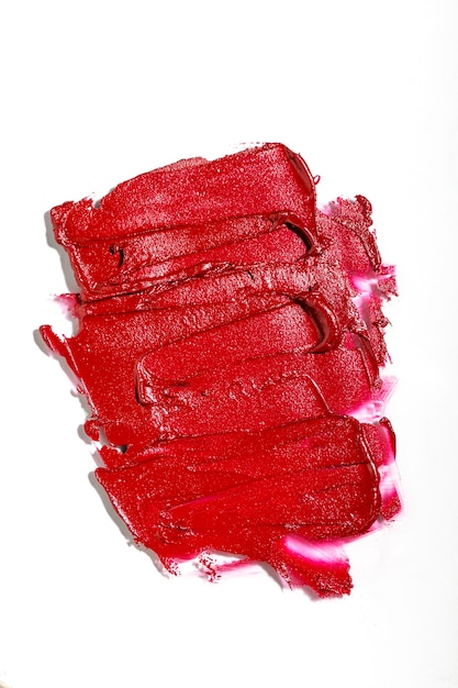 Photo smudged lipstick of abstract texture top view