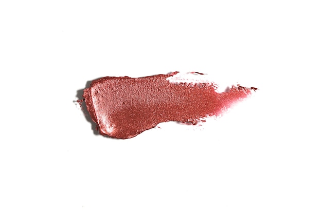 Smudged lipstick of abstract texture top view