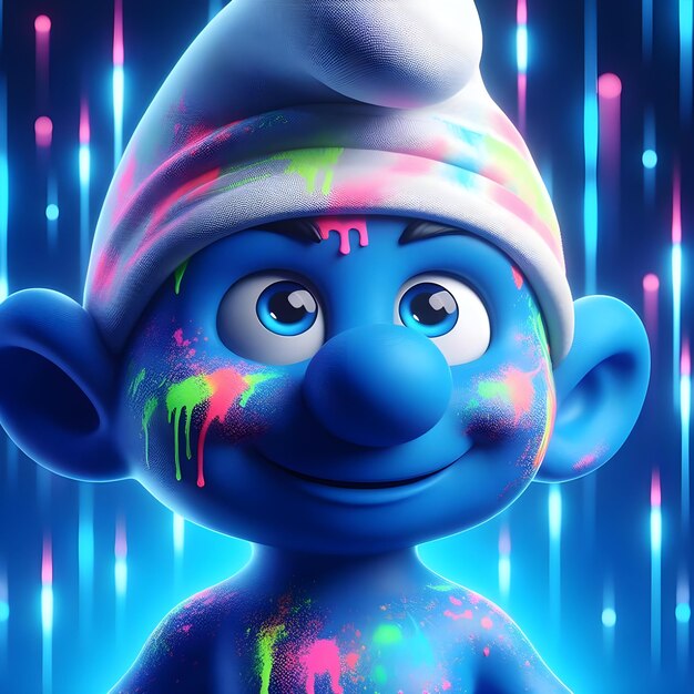 Smurf with neon war paint