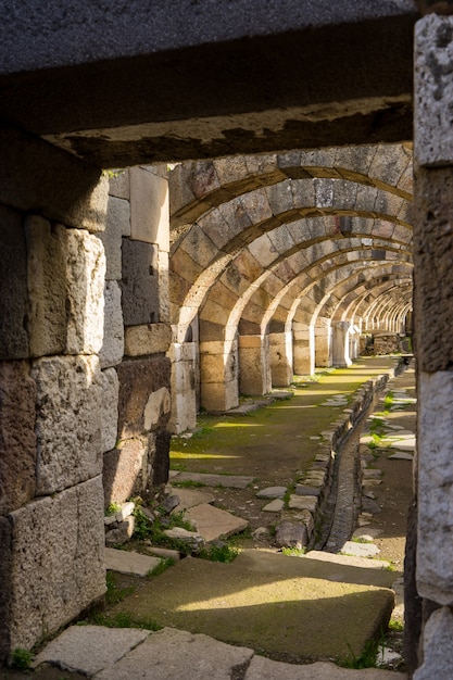 Smyrna Agora Ancient City. Izmir, Turkey. Smyrna was a Greek city on the Aegean coast of Anatolia.