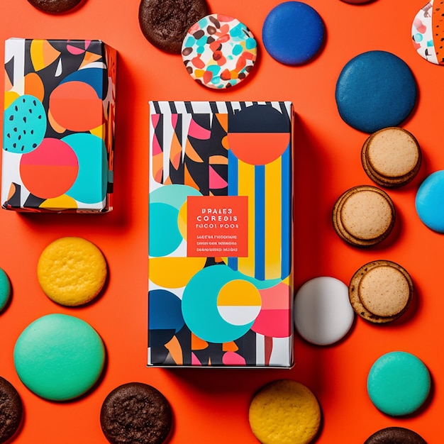 snack cookies package design mockup