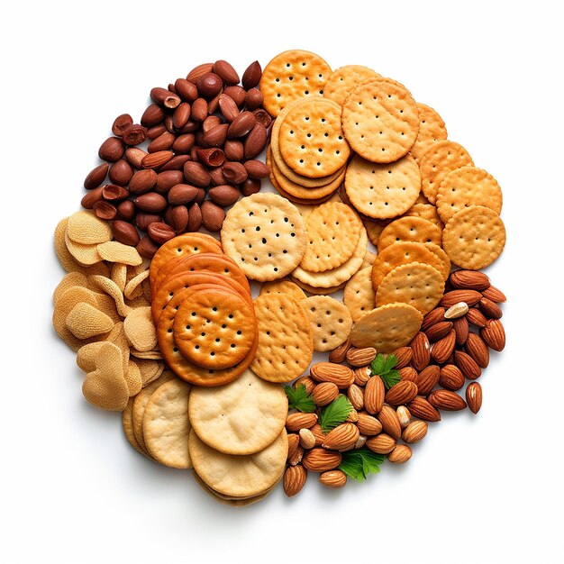 Snack Food Top View Isolated on Clear Background