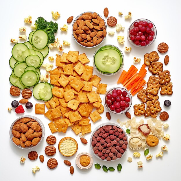 Photo a snack food top view isolated on clear background