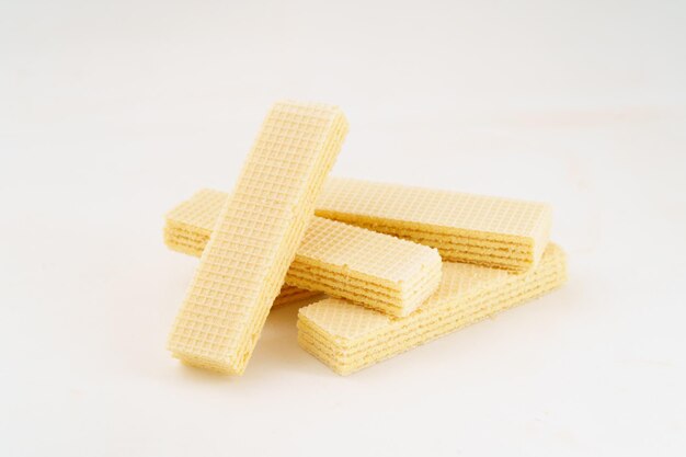Snack snack wafer biscuits on white background