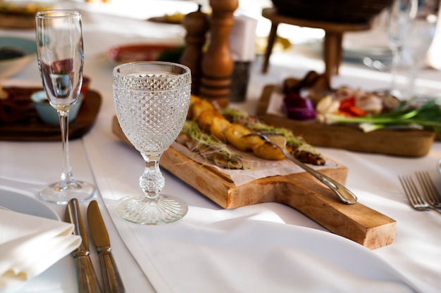 Snacks on the banquet table