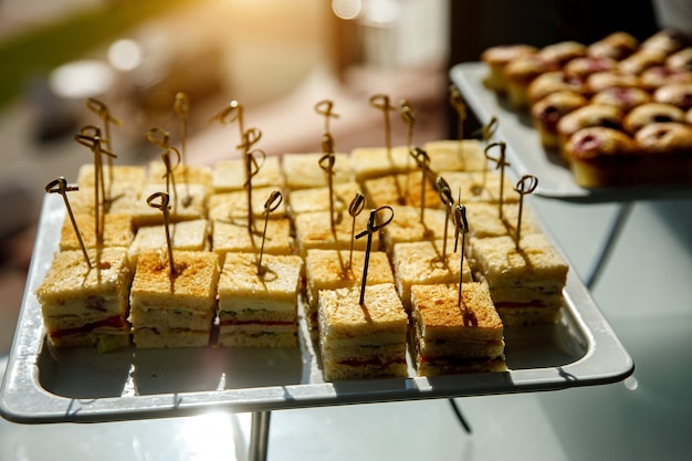 Snack su evento. panini alle tartine.