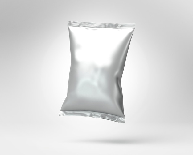 Photo snacks packing isolated front and back view 3d rendering
