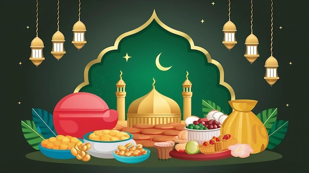 Snacks for ramadan with copyspace