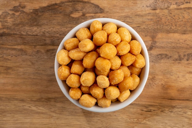 Snacks in ramekin on the table