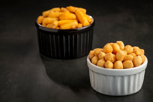 Snacks in ramekin on the table