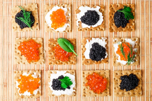 Snacks with caviar