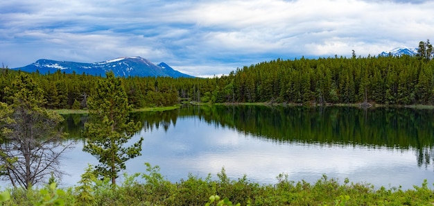 Photo snafu lake panorama taiga landscape yukon t canada