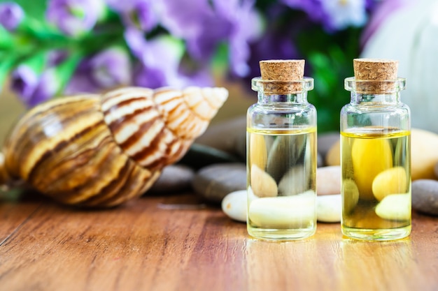 Snail and bottle oil