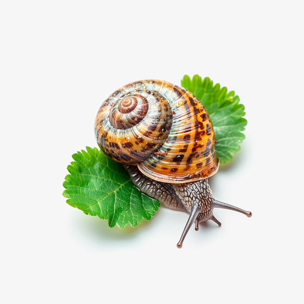 Snail on Green Leaf Generative AI