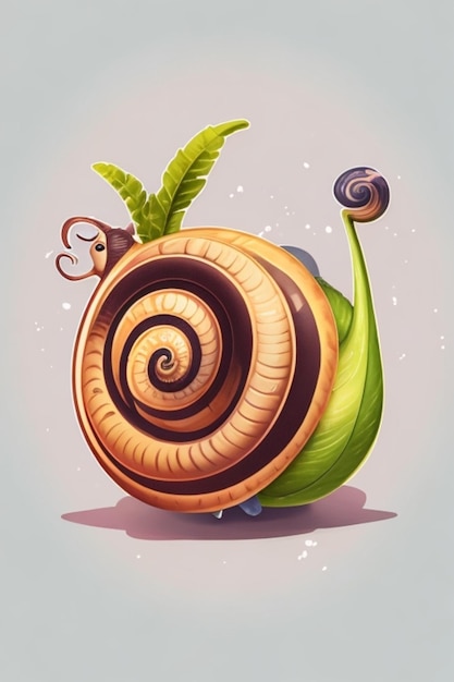 snail illustration logo design cartoon