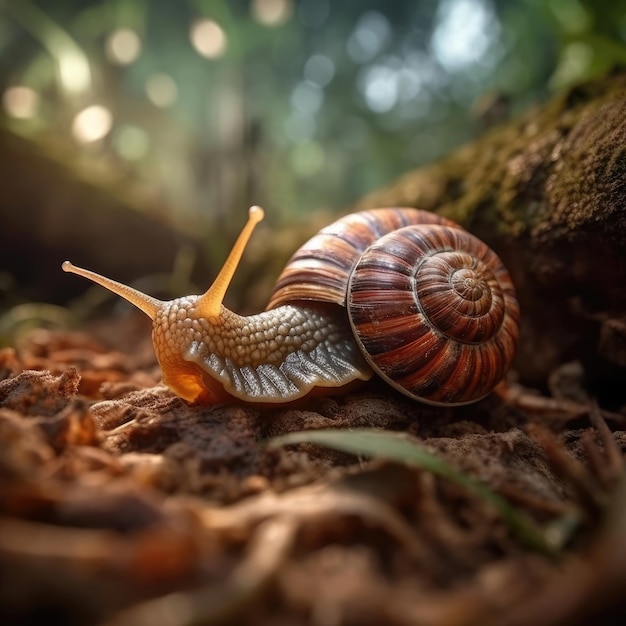 Snail in natural habitat generative AI