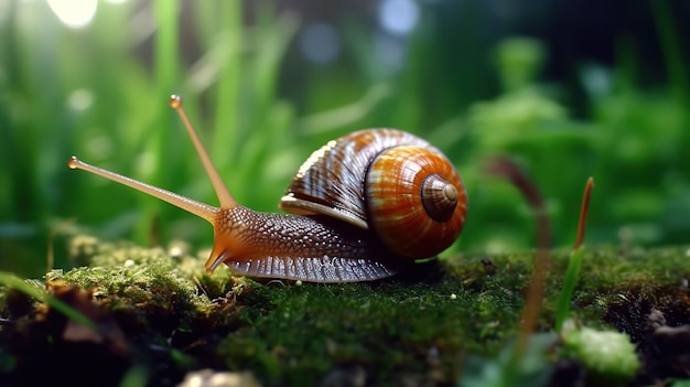 Snail on Grass Mooie snail hoog contrast