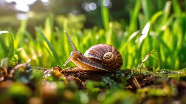 Snail on Grass Mooie snail hoog contrast