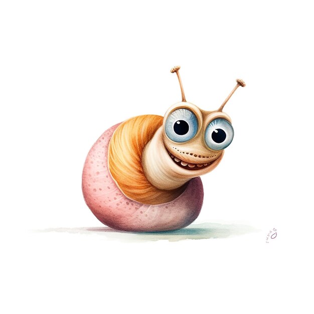 A snail with a big smile and a big smile on its face.