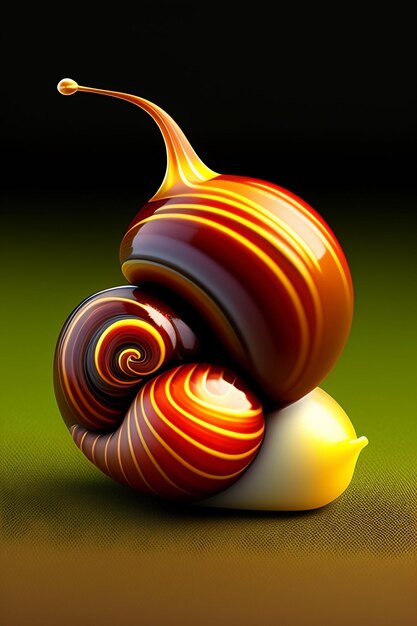 A snail with a colorful shell AI generative illustration