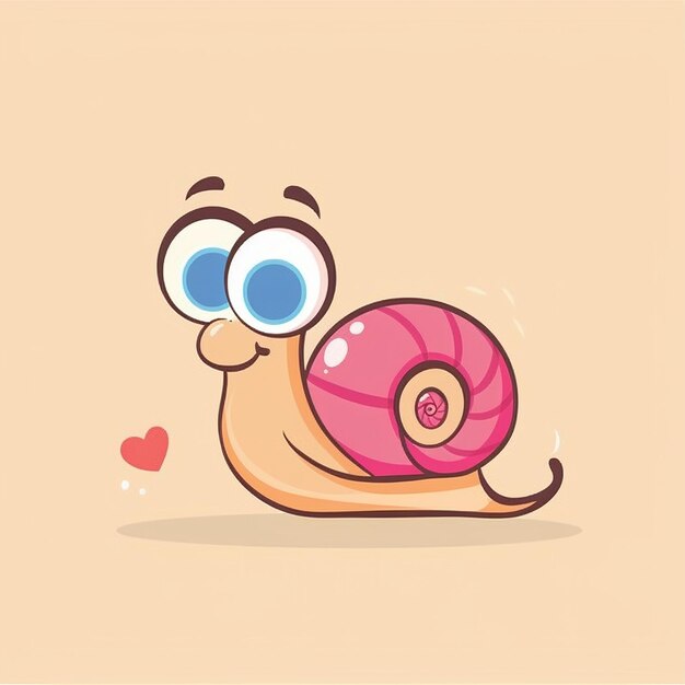 Photo a snail with a heart on its head