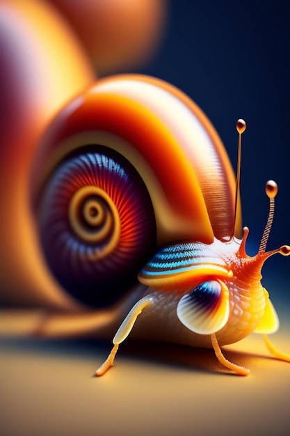 A snail with a large shell AI generative illustration