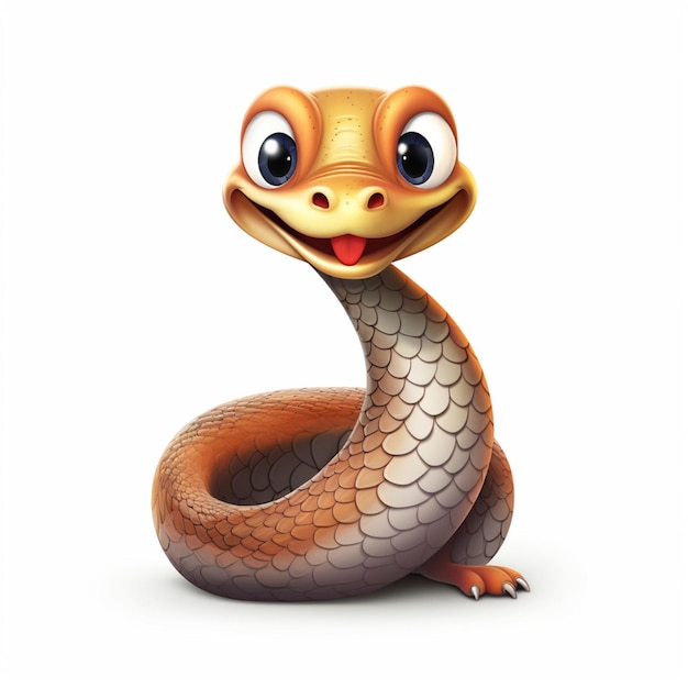 Snake 2d cartoon vector illustration on white background h