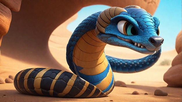 Photo a snake cartoon character