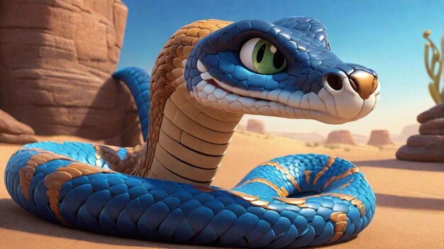 Photo a snake cartoon character