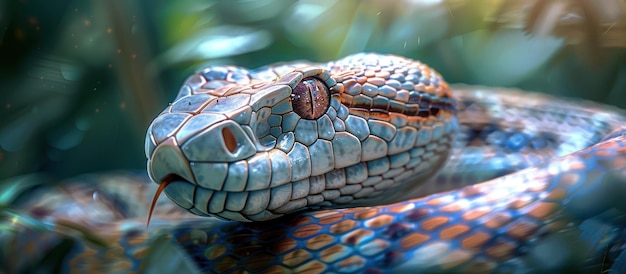 Snake Coiled on Branch