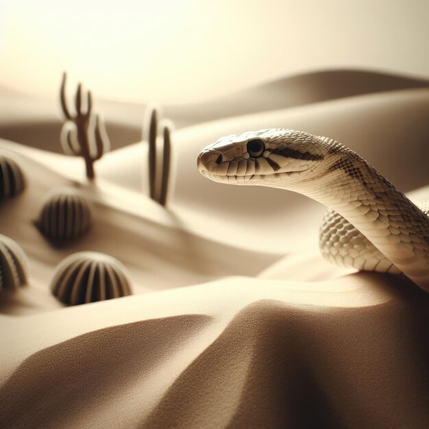 Foto serpente nel deserto