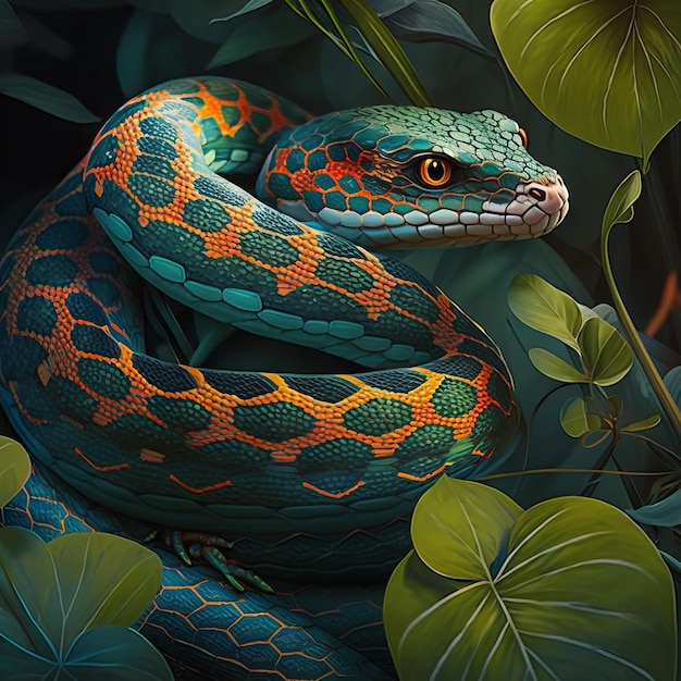 A snake in forest