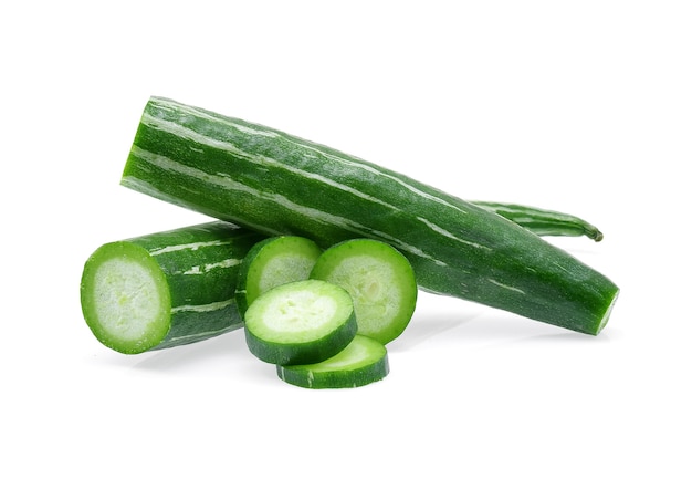 Snake gourd on white background