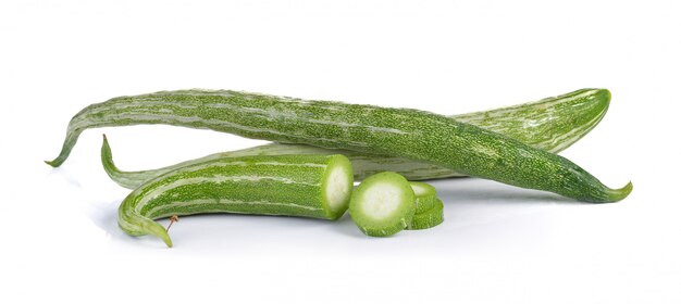 Snake gourd on white background