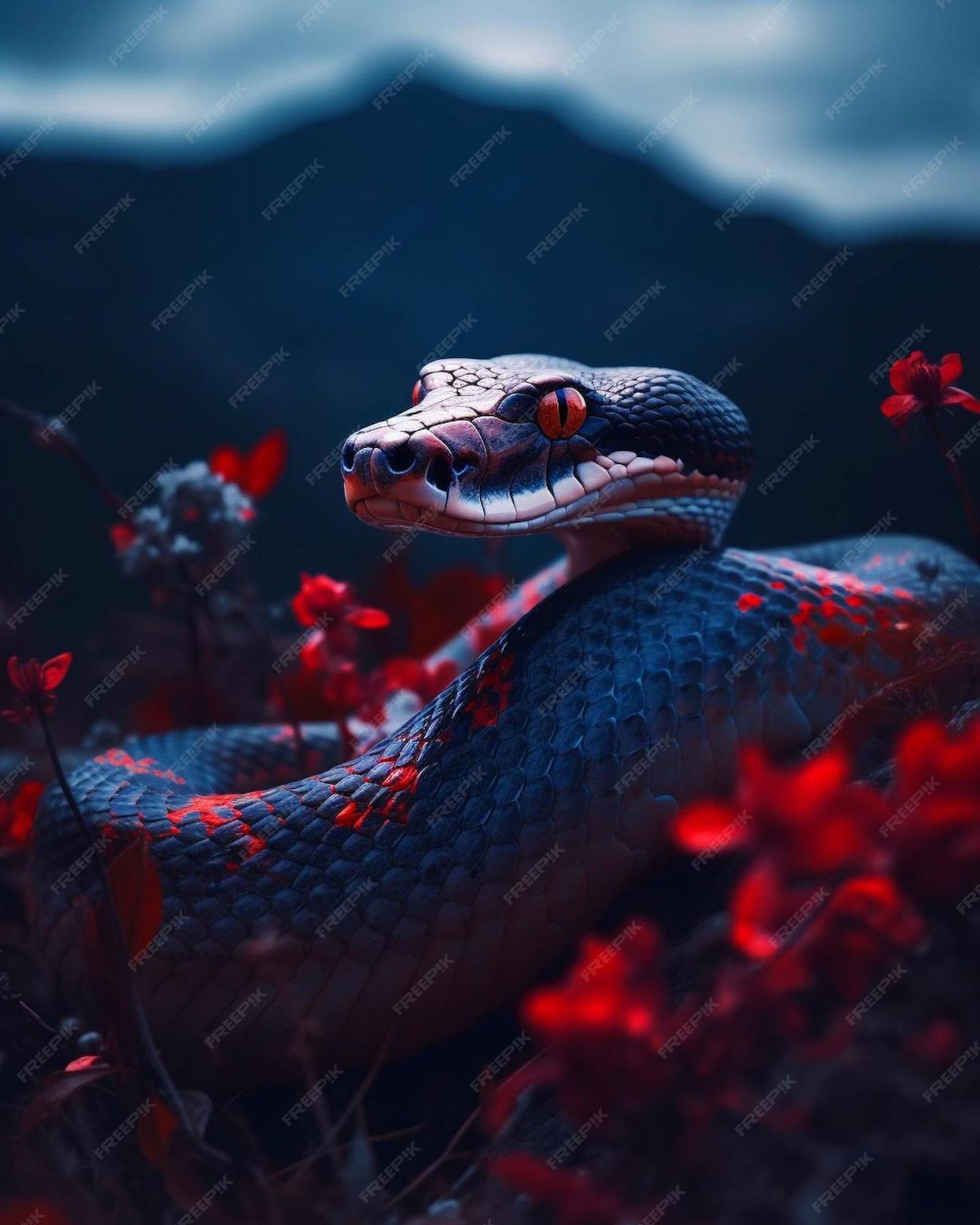 Premium Photo | Snake in the grass wallpapers