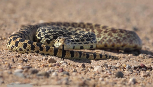 Snake on the ground close-up